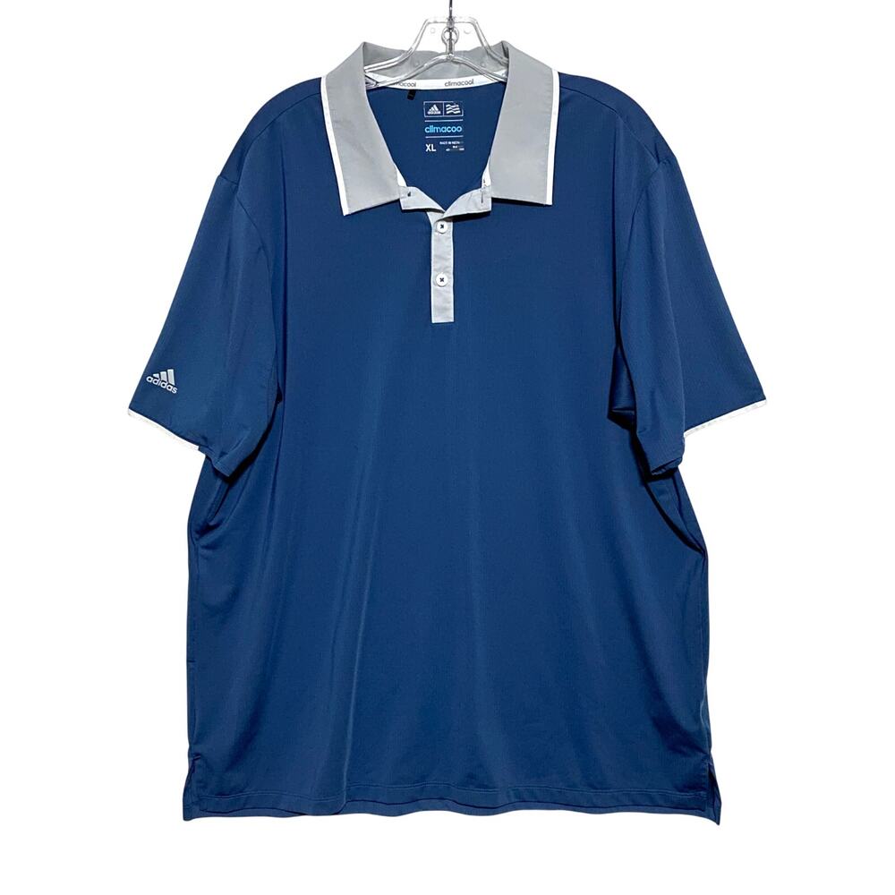 Adidas Climacool Blue Polo Shirt Mens XL Golf Preppy Athleisure Country Club